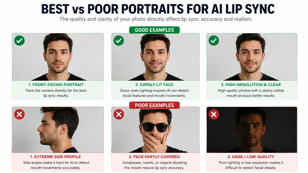 AI talking photo before and after lip sync