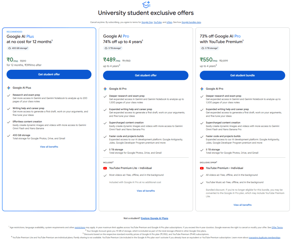 Google Flow Plans for students